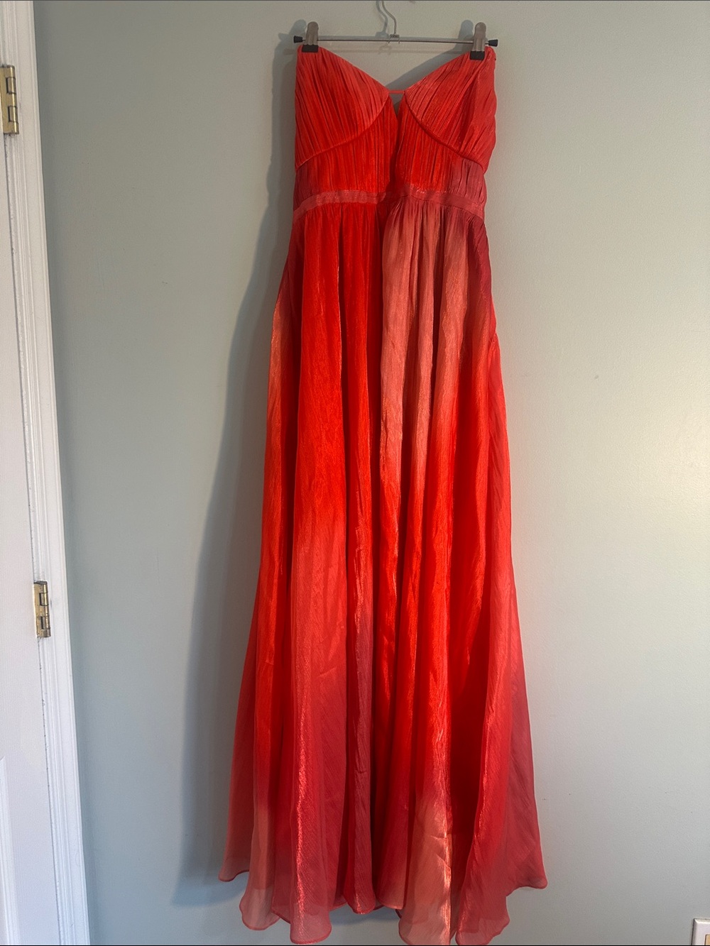 French Connection Red Ombre Strapless Evening Gown